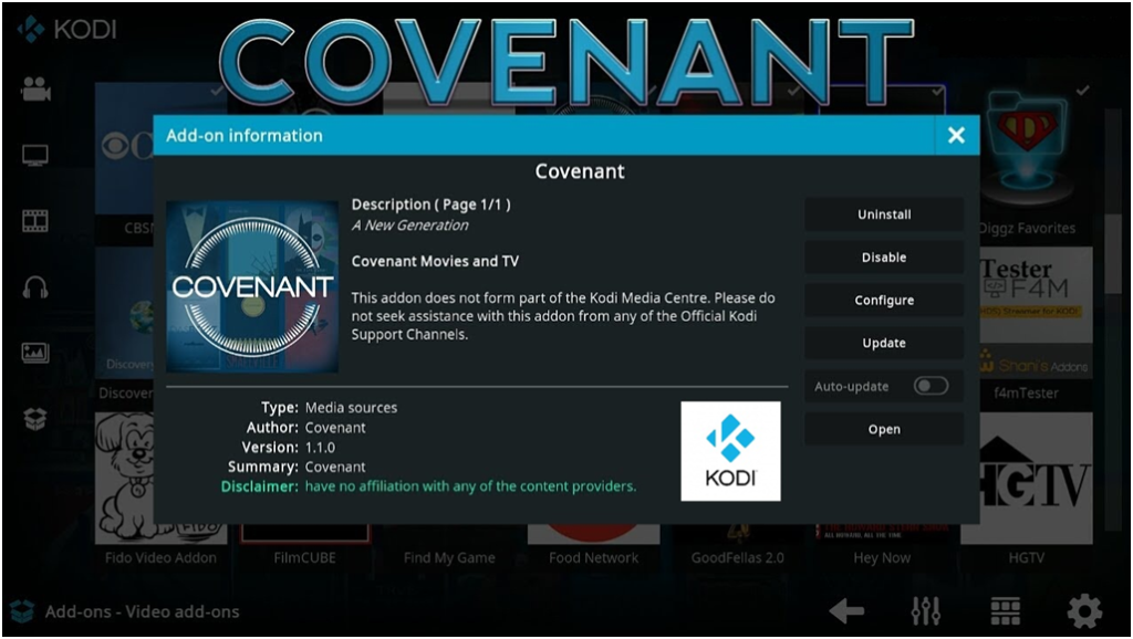 covenant kodi tvmc download