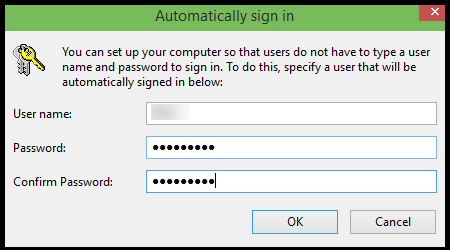 Enable Auto Login without password