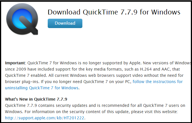 quicktime pro windows 10