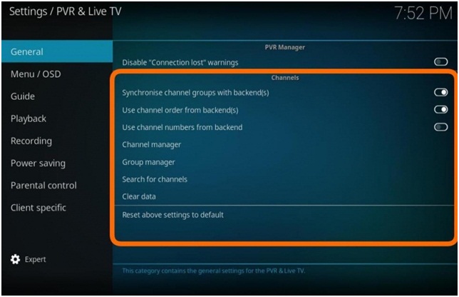How to Setup Kodi v18.0 Leia on Live TV-PVR-DVR